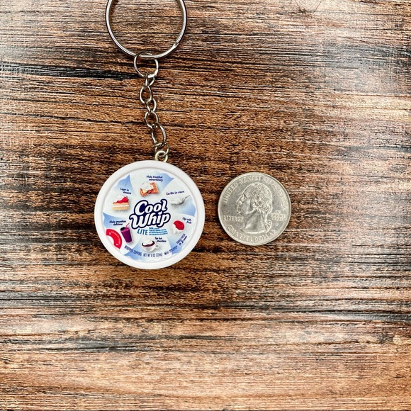 Cool Whip Lite Keychain | Handmade | Mini Brands | Quirky | Fun | NWOT - Picture 14 of 15